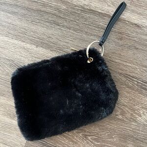 a new day Black Faux Fur Wristlet